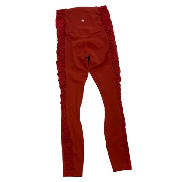 Lululemon Align High Rise Leggings, Ruched, Cayenne / Burnt Orange, Size 4 - Picture 3 of 7